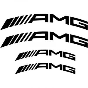 Amg High Quality Brake Caliper Decal Stickers Curved Logo 2x 135mm x 19mm - Crea