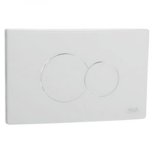 Selles - Plaque de commande wc suspendu 'Combo', double touche blanche