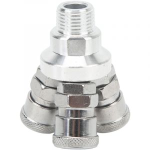 Basetbl - Raccord rapide à 3 voies pour compresseur d'air à filetage mâle universel G1/2