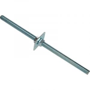 Support de poteau 80 x 80 x 500 mm - Filetage M24 mm - Avec vis - Pied de support réglable en hauteur - Galvanisé - Pied pour béton à sceller dans le