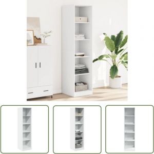 Garde-robe Blanc 50x50x200 cm Bois d'ingénierie - Armoire Blanche - Placard Blanc - Dressing Blanc - Meuble Rangement - Commode - The Living Store