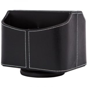 Support de T&eacute;l&eacute;commande Rotative, Organiseurs Multim&eacute;dia avec 5 Compartiments,Multifonctionnel Organisateur de bureau en Cuir, tv Bo&icirc;te de Rangement