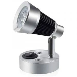 Lampe de lecture LED 3W 12V pour camping-car, petite applique murale 90&deg; Spot int&eacute;rieur r&eacute;glable pratique avec interrupteur