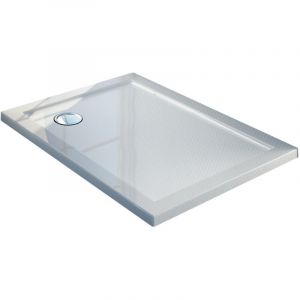 Idralite - Bac à douche en acrylique bordé blanc brillant mod. Flower 70X100X4 rectangulaire