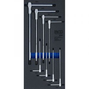 Insert de servante d’atelier 1/3 : Jeu de tournevis avec poignée en T coulissante six pans femelle 2 - 10 mm 8 pcs.