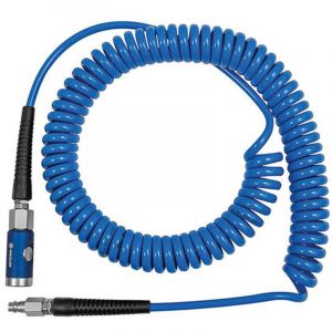Riegler - Tuyau spirale pu bleu raccord de s&eacute;curit&eacute; et bouchon NW74 10x65mm 7,5m