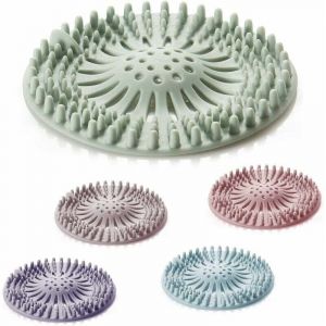 5 Pi&egrave;ces Couvercles de Drain de Douche, Filtre Attrape Cheveux Douche Silicone Tube Drainer Attrape Cheveux Bouchon avec Ventouse pour Cuisine Salle