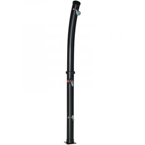 Douche solaire d'ext&eacute;rieur r&eacute;servoir 20L pression max. 3,5 bar - mitigeur, grand pommeau orientable, robinet &agrave; pied - PVC ABS noir