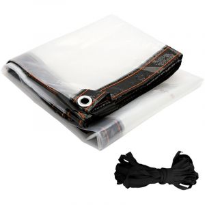 B&acirc;che Imperm&eacute;able Transparente avec Oeillets 4x2M Mat&eacute;riau pvc Pliable D'ext&eacute;rieur &Eacute;tanche, Ind&eacute;chirable et Coupe-Vent B&acirc;che - Transparent - Vingo