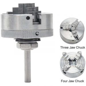 Mandrin 4 Mors Renforc&eacute; pour Tour &agrave; Bois/M&eacute;taux - Alliage Zinc R&eacute;sistant - Serrage Auto-Centrant Stable