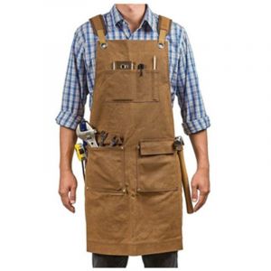 Tablier de travail pour hommes,tablier &agrave; outils en toile cir&eacute;e robuste pour charpentier,menuisier avec sangles crois&eacute;es dans le dos