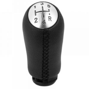 1pc Pommeau de levier de vitesse manuel pour Renault Clio III 2005-09, Megane 2 Laguna 2003-09, cuir noir, avec adaptateur