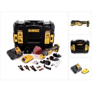 Dewalt - dcs 356 S1 Outil multifonction oscillant sans fil 18V Brushless + 35 pi&egrave;ces d'accessoires + 1x Batterie 2,0Ah + Chargeur + Coffret de