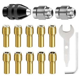 15 Pi&egrave;ces Mandrin Compatible avec Dremel, Accessoires pour Outil Rotatif, 0,8mm &agrave; 3,2mm Remplacement 4486 Mandrin &agrave; Changement Rapide, Remplacement