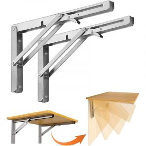 Console rabattable pour charges lourdes, 2 pi&egrave;ces Charni&egrave;re rabattable pour charges lourdes 300 mm, console rabattable en acier inoxydable &Eacute;tag&egrave;re