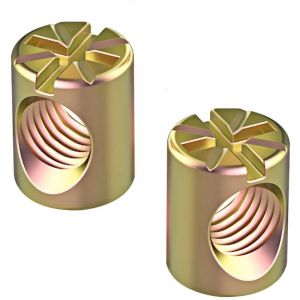 [JAMAIS UTILIS&Eacute;] 20 Pi&egrave;ces &Eacute;crous Transversaux M6 x 10mm &Eacute;crou Cylindrique, &Eacute;crou Cylindrique Sym&eacute;trique &agrave; Goujon Crois&eacute; Goupille, pour Meubles,