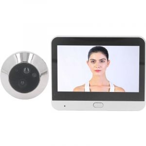 Judas de Porte avec Cam&eacute;ra, &eacute;cran LCD HD de 4,3 Pouces, Sonnette Vid&eacute;o Num&eacute;rique, Surveillance &eacute;lectronique, Vision Nocturne, Grand Angle de 120 &deg;,