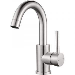 Mitigeur de Lavabo Bross&eacute;, Robinet Salle de Bain Pivotant &agrave; 360&deg;, Haut Robinets de Lavabo pour Salle de Bain en Acier Inoxydable, Monocommande