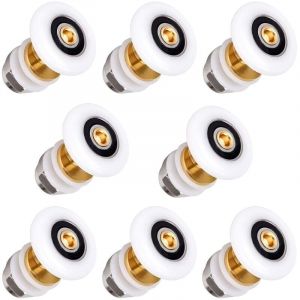 8 Pi&egrave;ces Roulette Porte Coulissante Douche 20mm en Laiton Roulette pour Rouleau pour Remplacement de Douche Coulissante Verre Porte Coureurs
