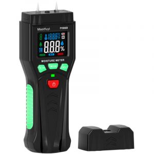 Humidim&egrave;tre &agrave; bois, testeur d'humidit&eacute; &agrave; broches avec indicateurs visuels pour bois de chauffage, bois d'&oelig;uvre, mat&eacute;riaux de construction, dalles de