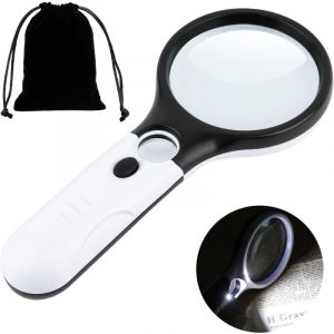 Tigrezy - Loupe de Lecture éclairée,Loupe 10X 30X,Loupe Grossissante à Main,Loupe Eclairante,Loupe Lumineuse pour journaux,Lecture, Bijoux, Seniors,