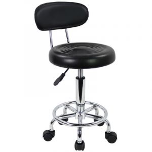 Tabouret pivotant &agrave; roulettes Tabouret Roulant Fauteuil pivotant Chaise de Bureau r&eacute;glable en Hauteur Tabouret pivotant avec Dossier Bas et