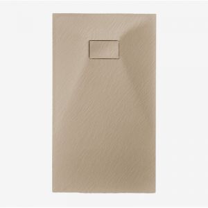 Receveur de douche rectangulaire Soho en r&eacute;sine SMC extra-plat, antid&eacute;rapant SKLUM Marr&oacute;n Arena Claro 120 x 70 cm