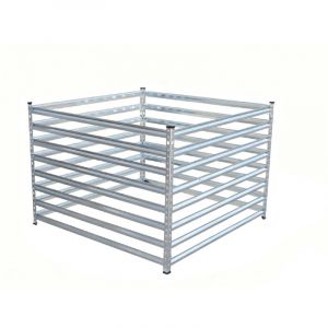 Relaxdays Composteur m&eacute;tal galvanis&eacute; jardin, 90x100x100 cm, 900 L, feuilles et tonte, renforts, argent&eacute;