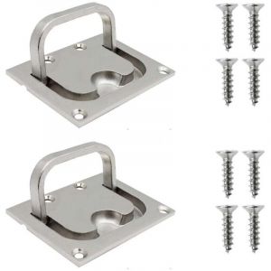 Poign&eacute;e de Trappe pour Bateaux Poign&eacute;e Marine en Acier Inoxydable Trappe Encastr&eacute;e pour Bateau Poign&eacute;e de Traction Encastr&eacute;e avec 5 Vis pour Casier
