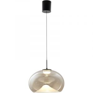 Brena - Suspension simple cognac de Fabas Luce - led 14W dimmable - Plafonnier - Diam&egrave;tre 33cm