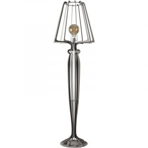 Lampadaire Minerva &Oslash;38x166 cm en fer de style r&eacute;ticul&eacute; avec interrupteur au pied Connexion E27 Fabriqu&eacute; en Italie Boue