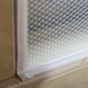 Kit Isolation Fen&ecirc;tre Hiver Film Isolant Thermique Rideau Protection Froid 110 x 120 cm