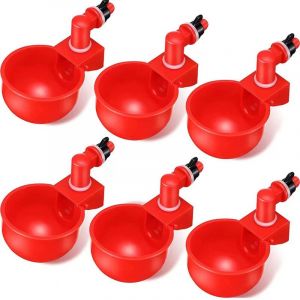 6pcs Abreuvoir automatique de poulet Abreuvoir automatique de poulet Abreuvoir de volaille Outil d'abreuvoir de volaille en plastique rouge pour