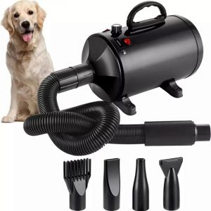 Pulseur Chien Professionnel Souffleur Chien Séchoir Sèche-Poils Toilettage Sèche-Cheveux pour Chien 2800W Sèche-Cheveux pour Animaux Vitesse Continue