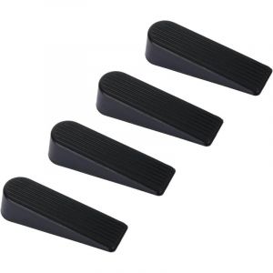 Cale Porte， 4 Pack Arr&ecirc;t Cale de Porte Caoutchouc Mise A Niveau Arret de Porte, 100% Silicone, Non Toxique, Non Odeur, Noir