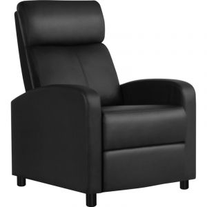 Yaheetech - Fauteuil de Relaxation Chaise de Détente Siège de Canapé Fauteuil Relax/Chambre à Coucher/Home Cinéma Noir