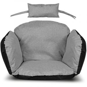 Coussin de jardin 112x113 cm pour fauteuil suspendu, nid de cigogne, imperm&eacute;able, gris