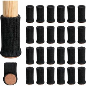 Lot de 24 chaussettes pour meubles, pieds de meubles tricot&eacute;s, coussinets de chaise, pieds de chaise, chaussures de meubles antid&eacute;rapantes, &eacute;vite les