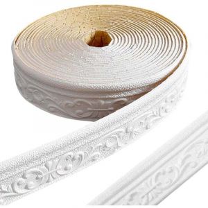 Frise Murale Adhesive, Frise Murale Autocollante, Plinthe Murale Adhesive, 3D Bordure de Papier Peint Autocollante Etanche pour Couloirs, Peintures