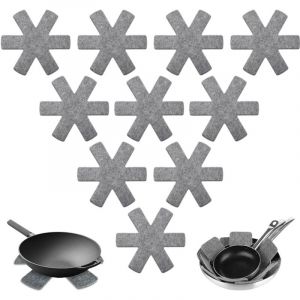 Protection Casseroles et Prot&egrave;ge-Po&ecirc;le, 10 Pi&egrave;ces Protege Poele Feutrine, R&eacute;sistant &agrave; la Chaleur et Antid&eacute;rapant Protection poele et Casserole, pour