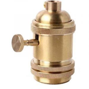 Vintage Support pour AmpouleE26 E27 Douille Culot de Lampe Avec Interrupteur en Cuivre Laiton Couleur Cuivre（dor&eacute;e）