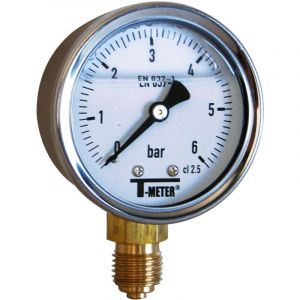 Manom&egrave;tre boitier inox &agrave; bain de glyc&eacute;rine radial M&acirc;le 1/4' (8/13) - Pression 0 / 1,6 bar Sferaco