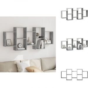 Vidaxl - tagère murale gris béton 159x18x65 cm bois d'ingénierie - Étagère Murale - Étagères Murales - Étagère Flottante - Étagère Murale Flottante