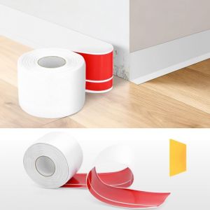 Plinthe autocollante en PVC souple 18 m - 50 x 20 mm - Imperm&eacute;able - Flexible - Montage facile - Pour cuisine, salle de bain, mur, sol - Blanc