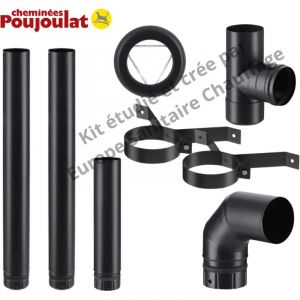 Kit installation intérieur conduit émaillé pour poêles à granulés - Poujoulat Diamètre 80