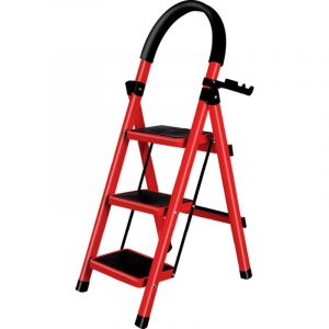 Escabeau 3 marches - Marchepied pliable - Pliage s&eacute;curis&eacute; - Rangement facile - Charge maximale 150 kg