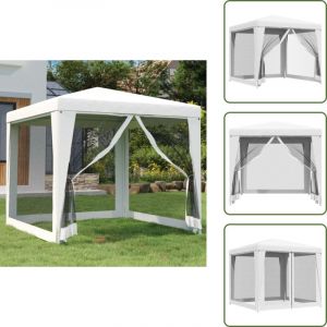 Vidaxl - Tente de r&eacute;ception 4 parois lat&eacute;rales en maille 2,5x2,5 m Blanc - Tente De R&eacute;ception - Abri Ext&eacute;rieur - Parasol - F&ecirc;te - Mariage