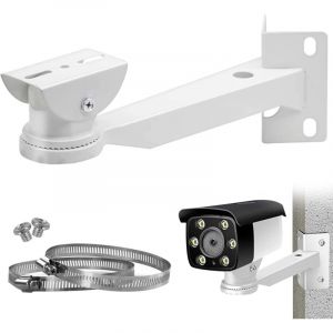 Lablanc - Support Camera d'angle Surveillance Exterieur, Support Metal Massif avec 2 Boucles Verticale Montage sur Poteau pour CaméRa de SéCurité,