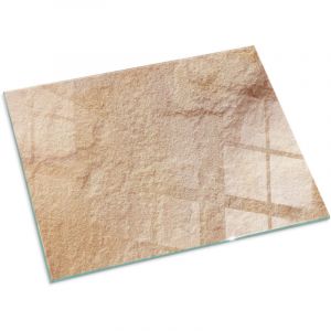 Plaque de protection de sol en verre tremp&eacute; pour chemin&eacute;e ou po&ecirc;le &agrave; bois pare-feu contre les &eacute;tincelles Texture de pierre naturelle 80x60