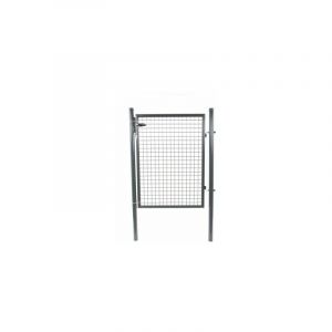 Cloture & Jardin &ndash; Portillon grillag&eacute; 1,2 m&egrave;tre gris anthracite &ndash; Remplissage maille 50x50mm &ndash; Rev&ecirc;tement thermolaqu&eacute; RAL 7016 &ndash; Largeur passage 87 cm